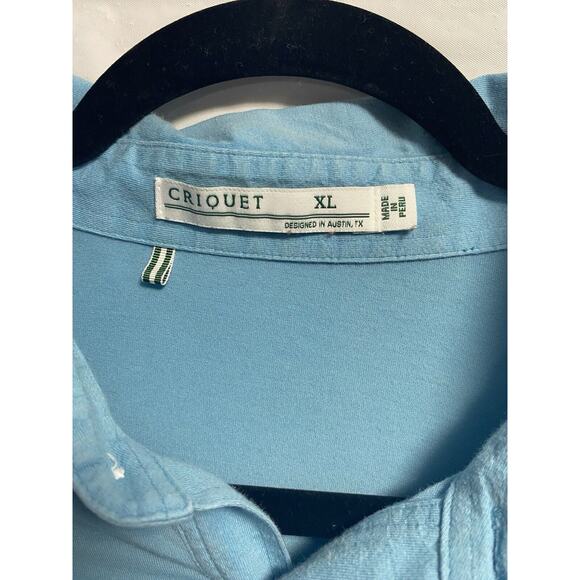 Criquet Polo Shirt Mens XL Sky Blue‎ Pima Cotton Spandex Golf Athletic Stretch - Picture 3 of 4